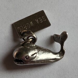 Sea World Sterling Silver Whale Charm Pendant